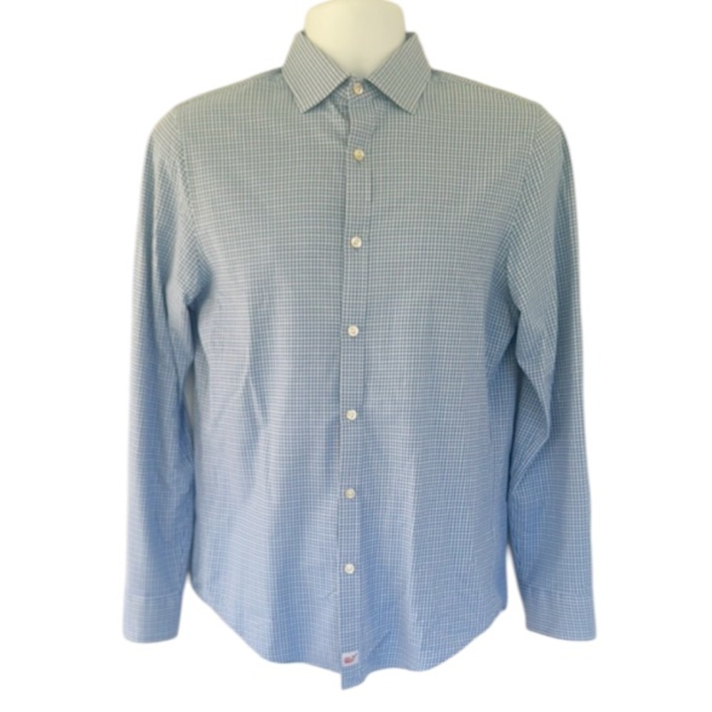 Vineyard Vines Performance blue slim fit Cooper plaid button down shirt small